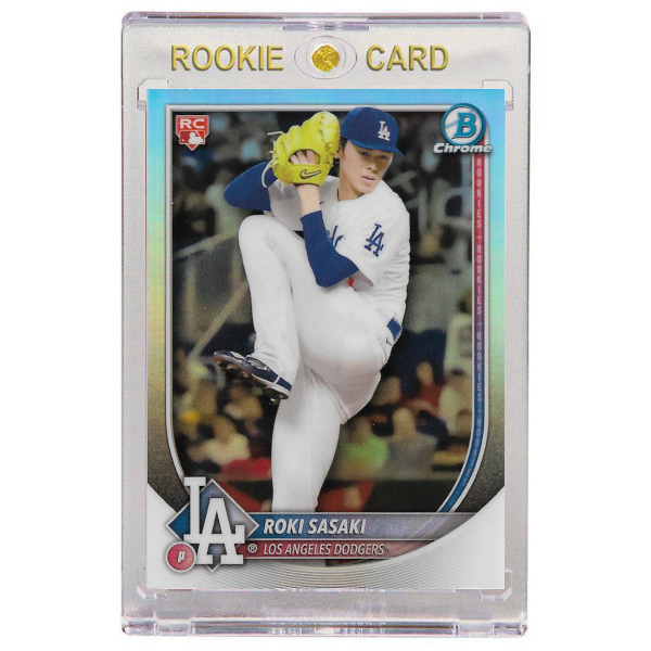 Roki Sasaki Los Angeles Dodgers 2025 Bowman Chrome Red Rookie Logo Refractor # 12 Rookie Card