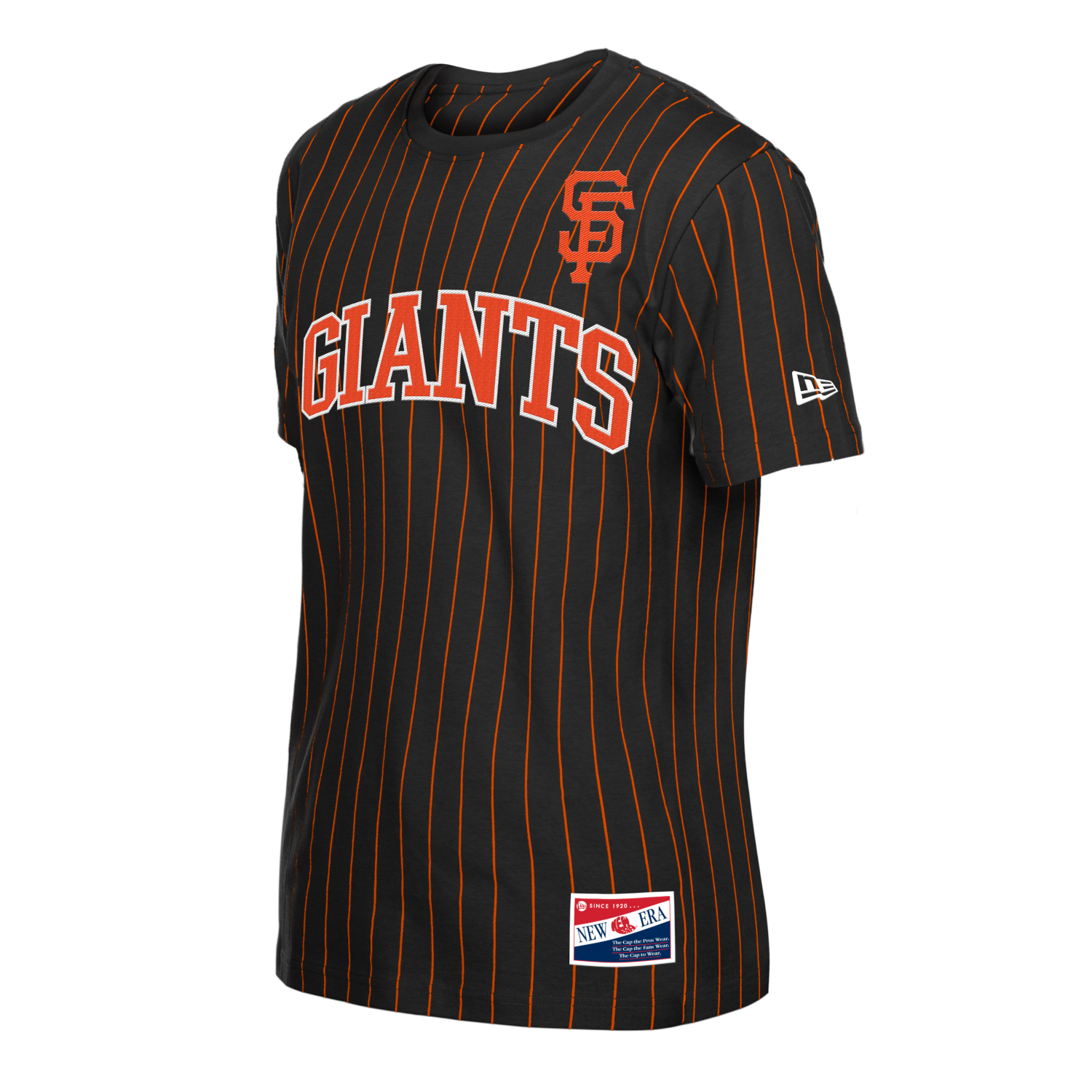 Men's New Era San Francisco Giants Pinstripe Black MLB T-Shirt
