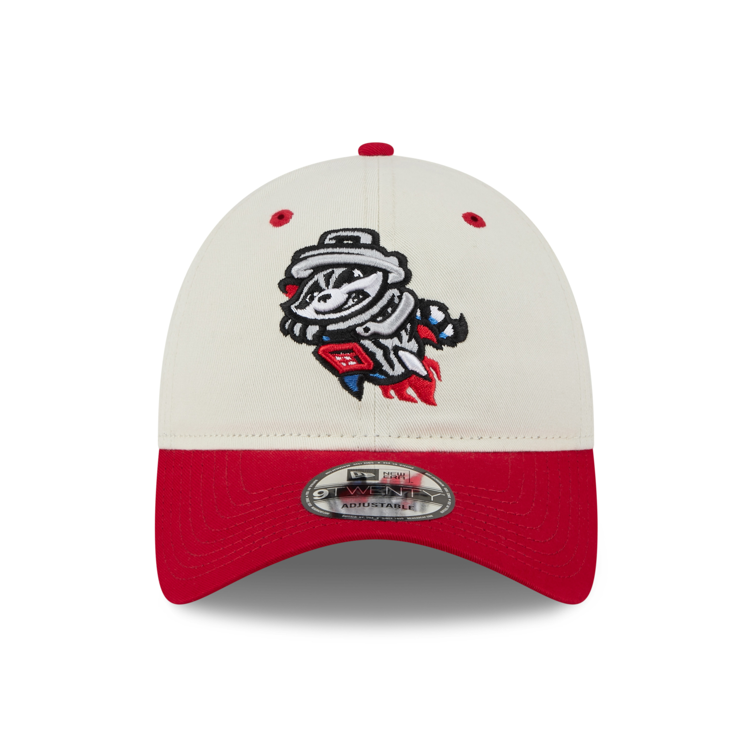 Men's New Era Rocket City Trash Pandas MiLB Logo 9TWENTY White Adjustable Cap