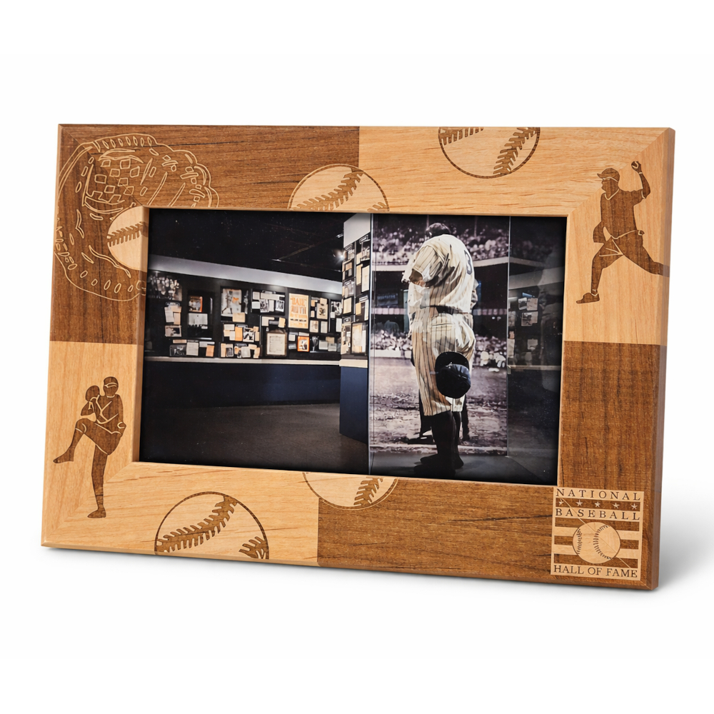 Baseball Hall of Fame Engraved Wooden 9.5” x 7.5” Picture Frame (5" x 7" display)