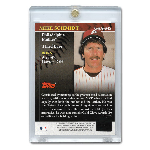 Mike Schmidt Autographed Card 2001 Topps Golden Anniversary # GAA-MS