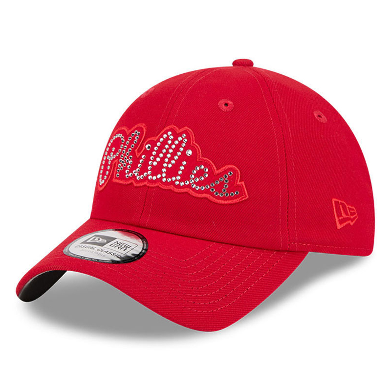 Women’s New Era Philadelphia Phillies Rhinestone Script Red Adjustable Cap