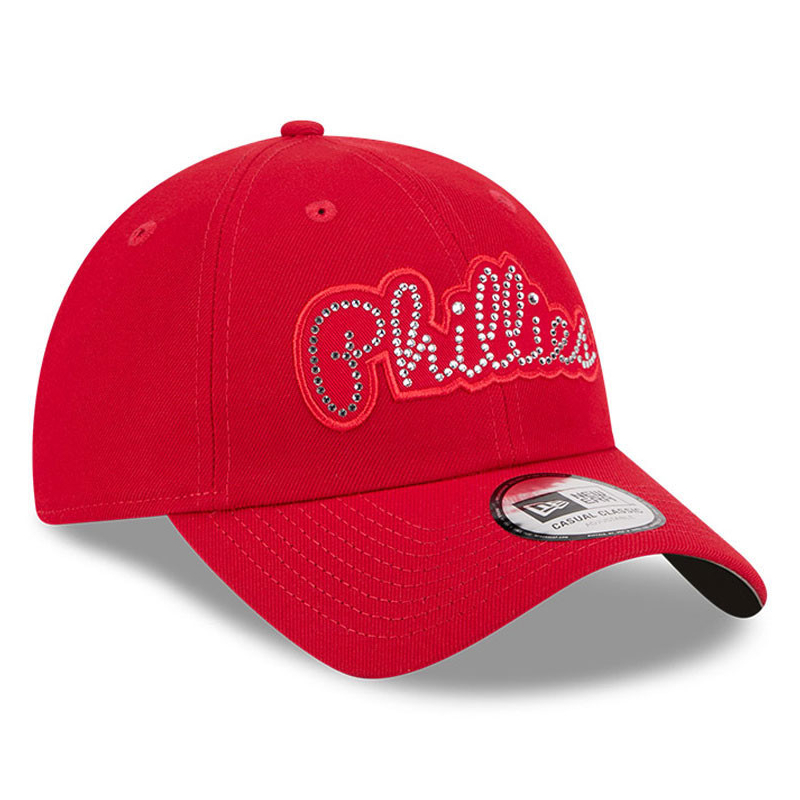 Women’s New Era Philadelphia Phillies Rhinestone Script Red Adjustable Cap