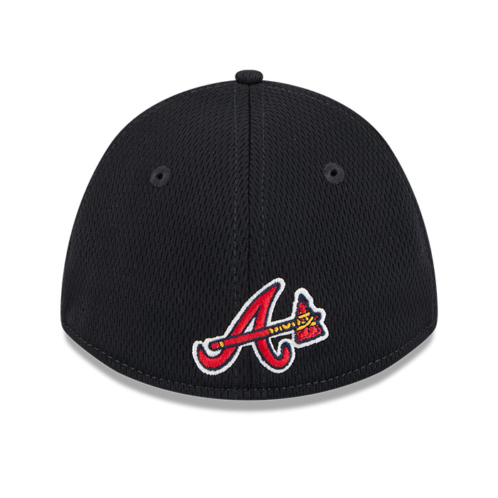 Youth New Era Atlanta Braves Oversized Logo Stretch Fit Cap