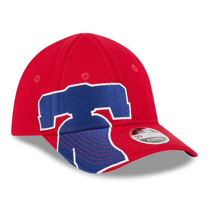 Youth New Era Philadelphia Phillies Oversized Logo Stretch Fit Cap