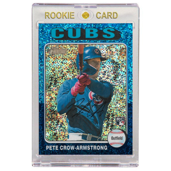 Pete Crow-Armstrong Chicago Cubs 2024 Topps Heritage Blue Sparkle Refractor # 177 Rookie Card