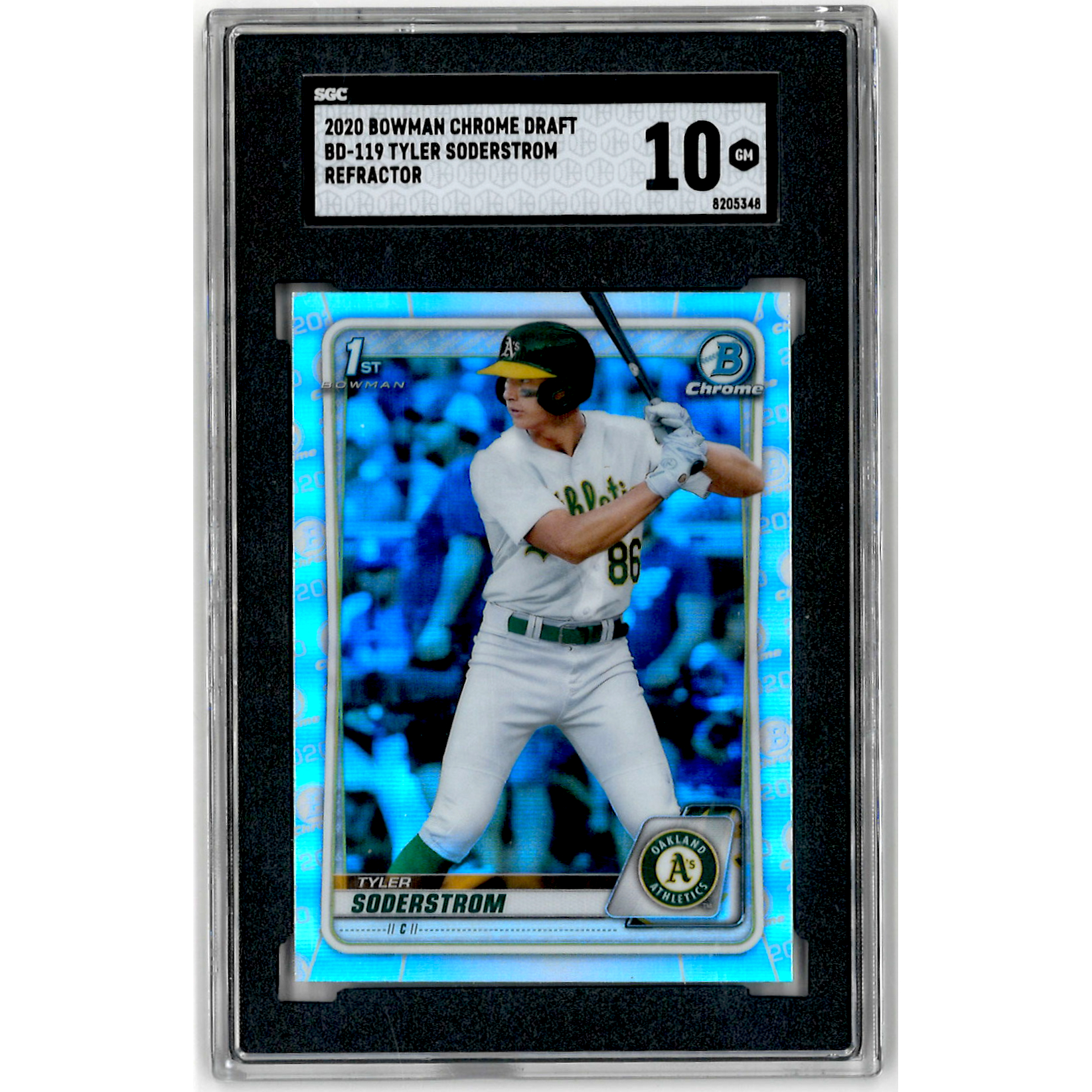 Tyler Soderstrom 2024 Bowman Chrome Draft Refractor # BD-119 Pre-Rookie Card SGC 10