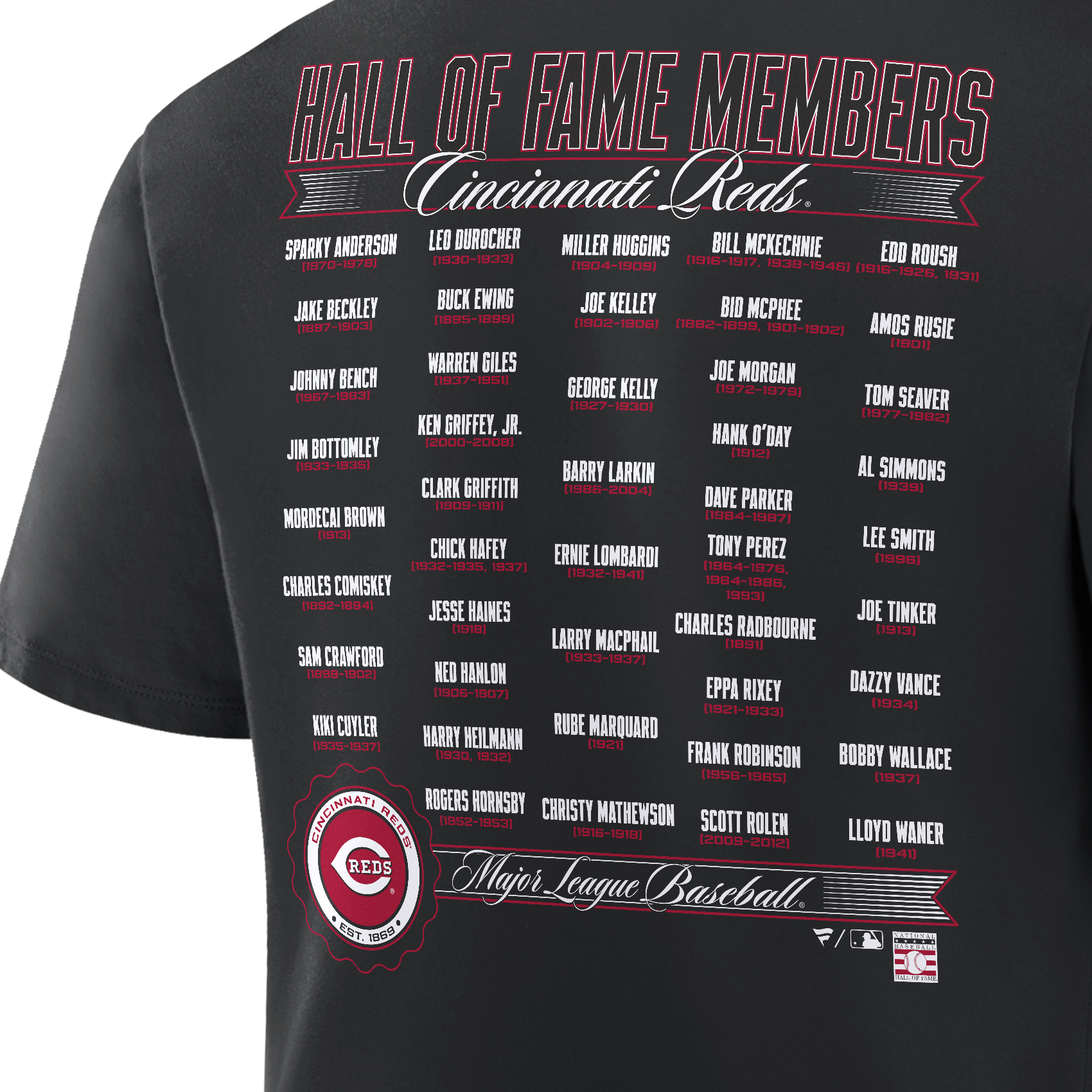 Men’s Cincinnati Reds Hall of Fame Roster T-Shirt