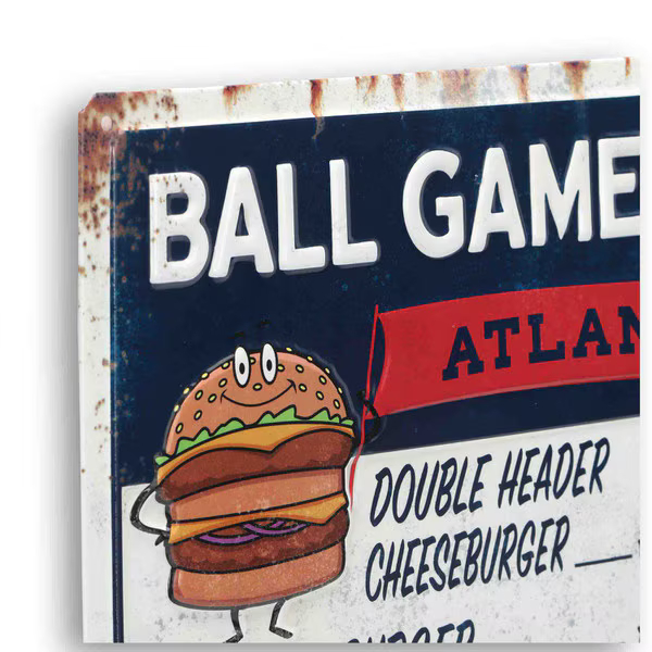 Atlanta Braves Ball Park Concessions 17 x 10 Metal Sign