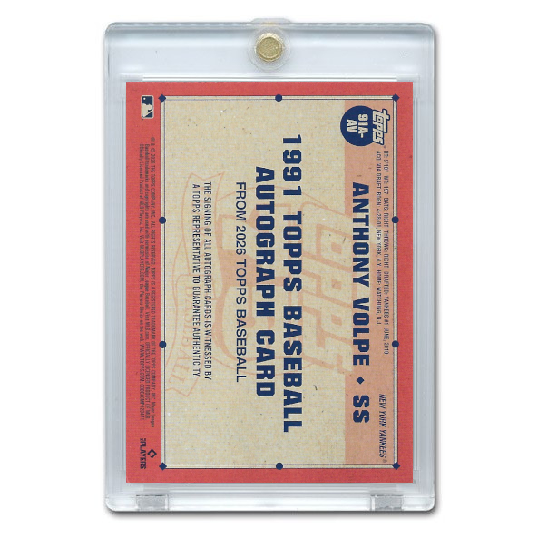 Anthony Volpe Autographed Card 2026 Topps 35th Anniversary # 91A-AV