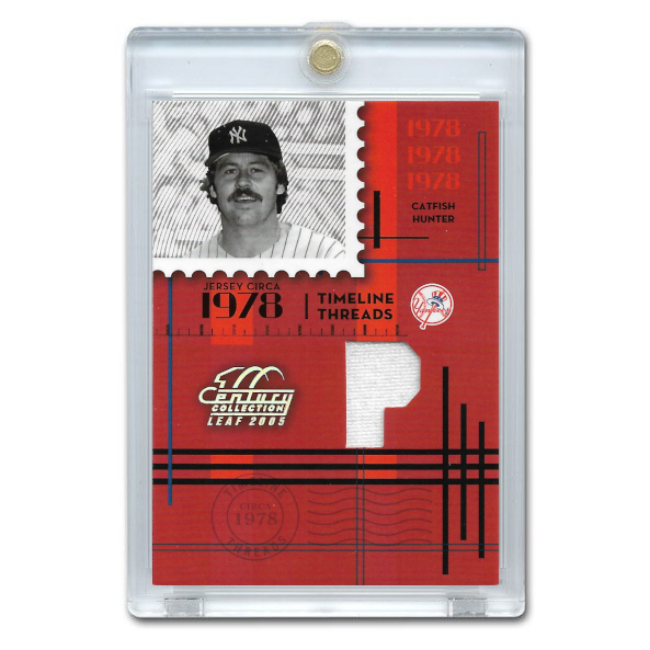 Catfish Hunter 2005 Leaf Century Material Timeline Threads # TT-29  Ltd Ed of 78