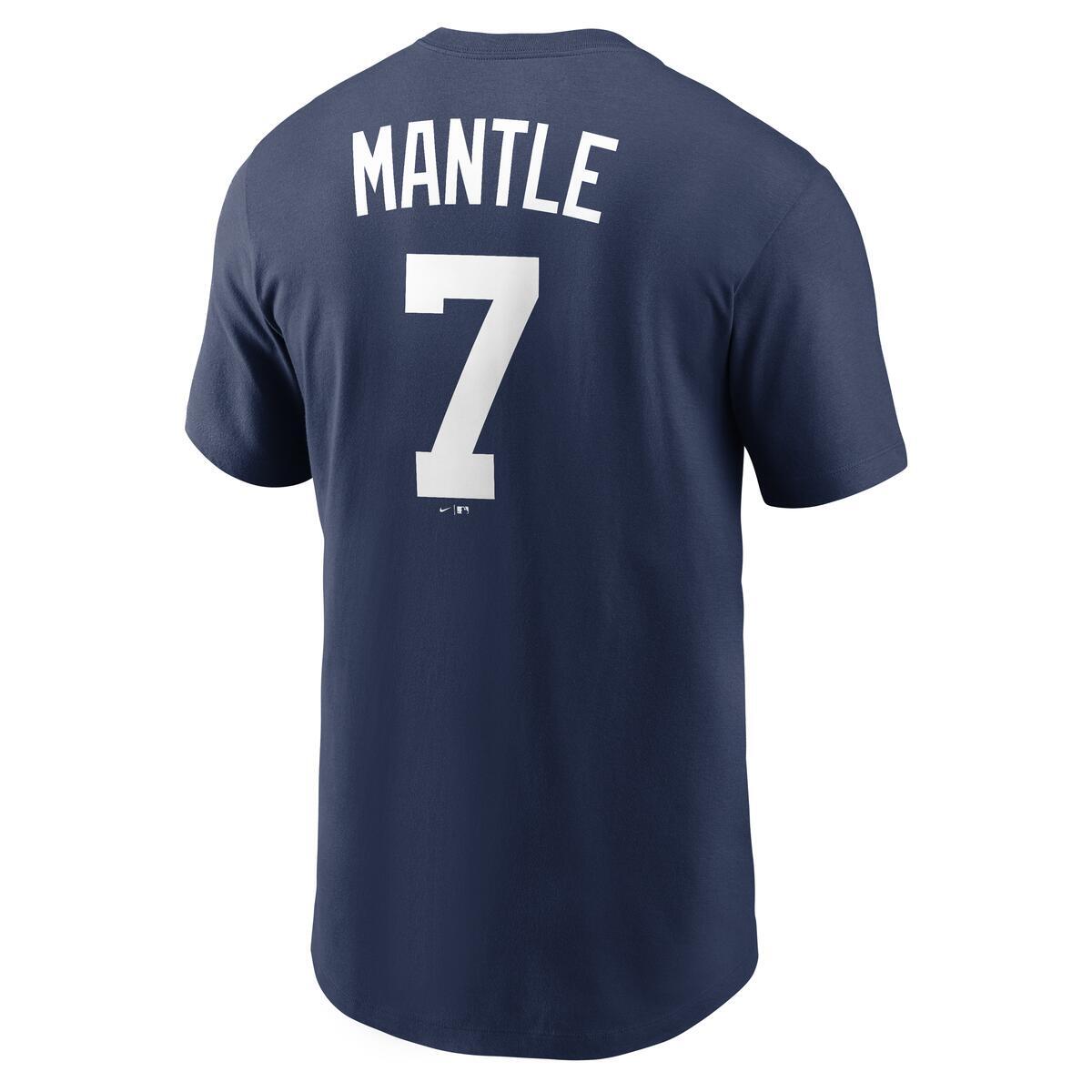 Men’s Nike Mickey Mantle New York Yankees Cooperstown Collection Name & Number Navy T-Shirt