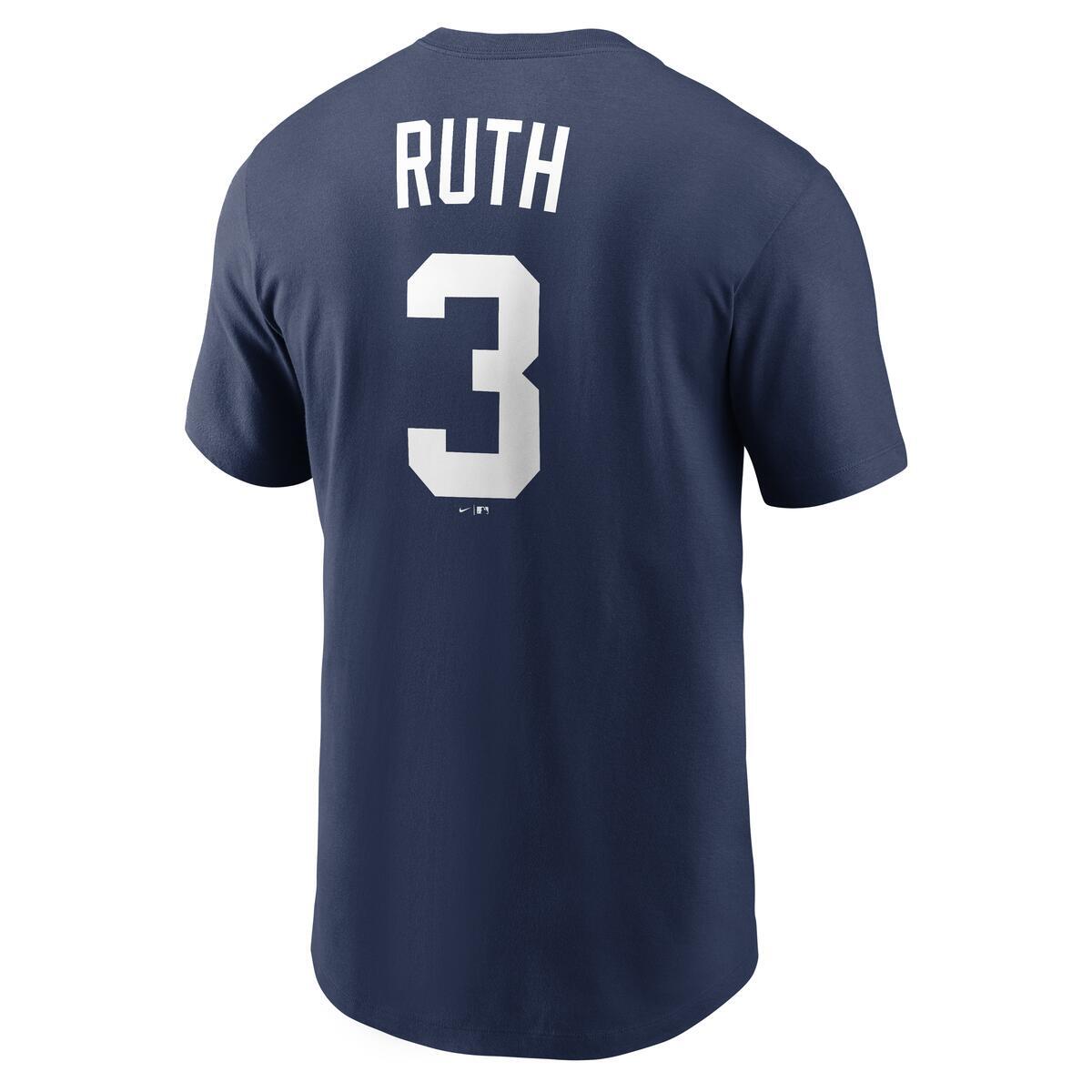 Men’s Nike Babe Ruth New York Yankees Cooperstown Collection Name & Number Navy T-Shirt