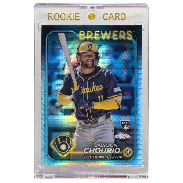 Jackson Chourio Milwaukee Brewers 2024 Topps Chrome Update Prism Refractor # USC30 Rookie Card