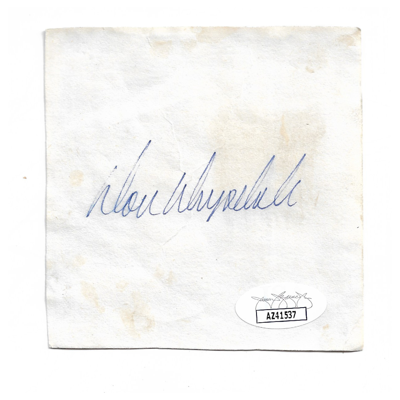 Don Drysdale Autographed Cut Signature (JSA)