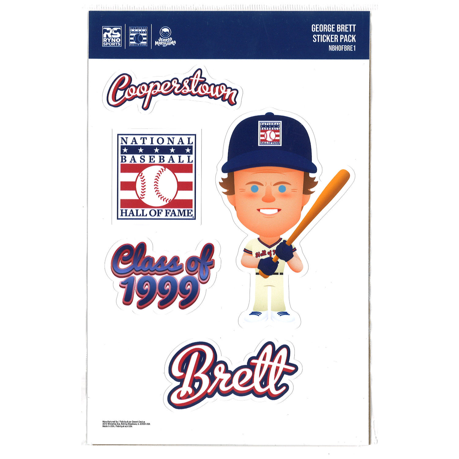 George Brett 1999 Hall of Fame Induction 5 Piece Sticker Set