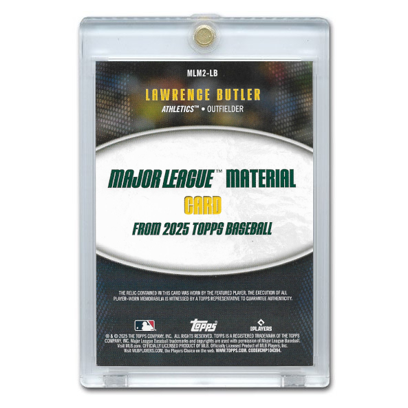 Lawrence Butler 2025 Topps Major League Materials Relic # MLM-JD