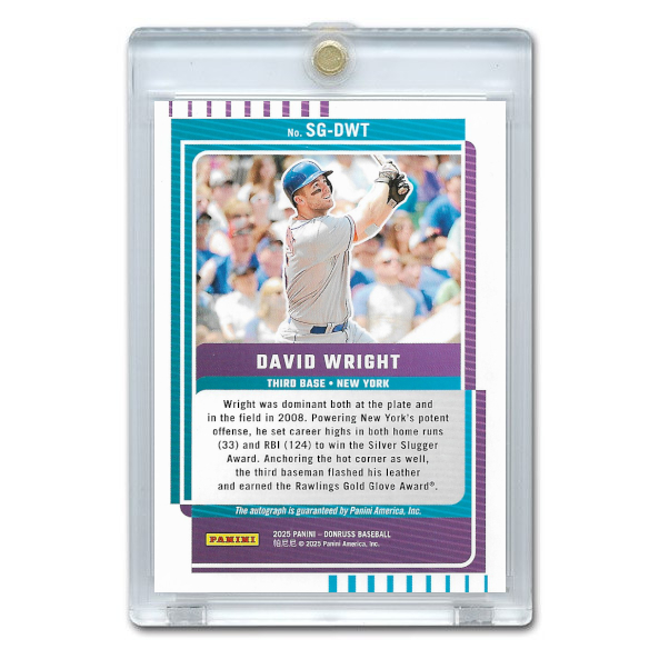 David Wright Autographed Card 2025 Donruss Signature Series Laser # SG-DWT
