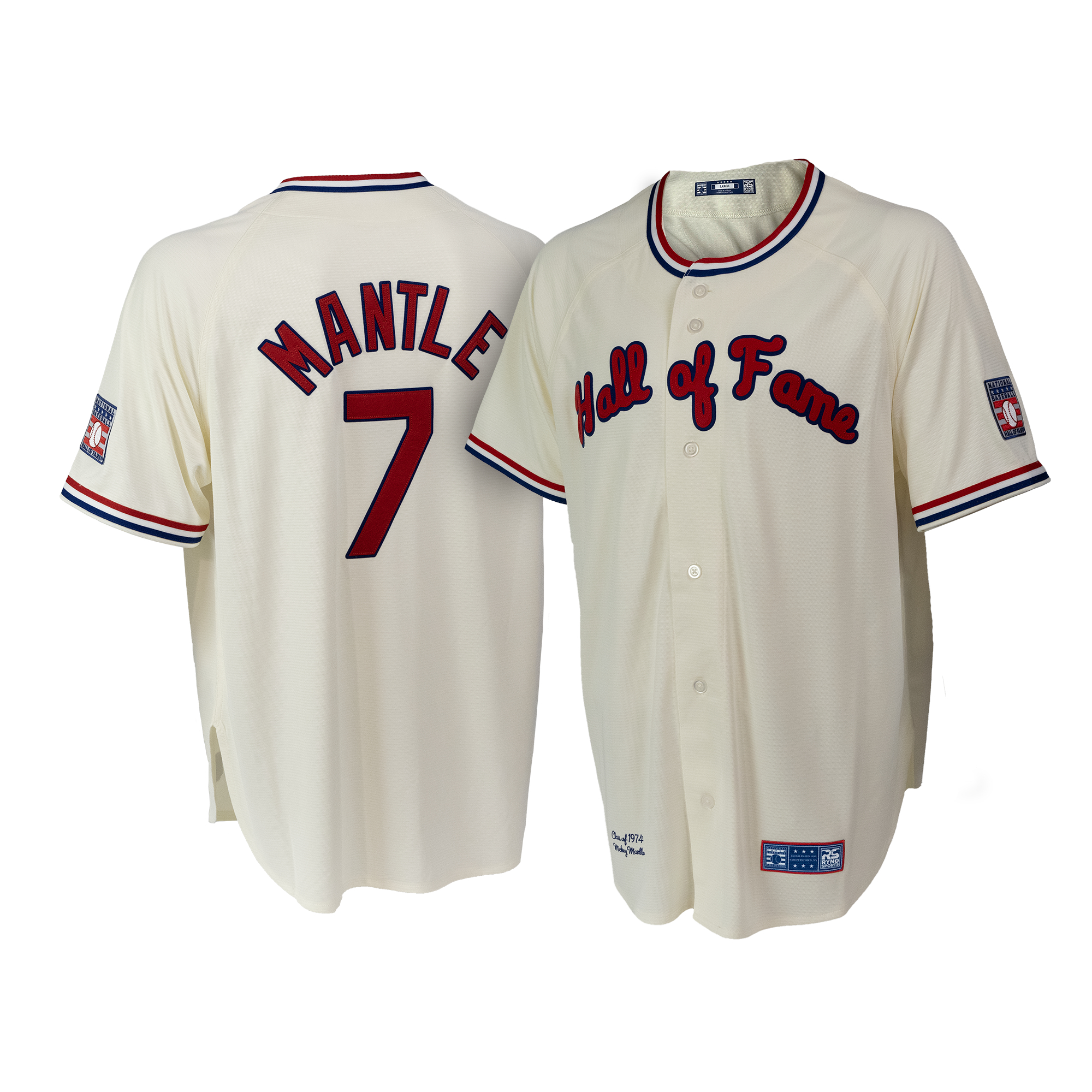 MICKY様 シャツ 1アイボリー Mickey Mantle Men's Baseball Hall of Fame Ivory Hall of Famer