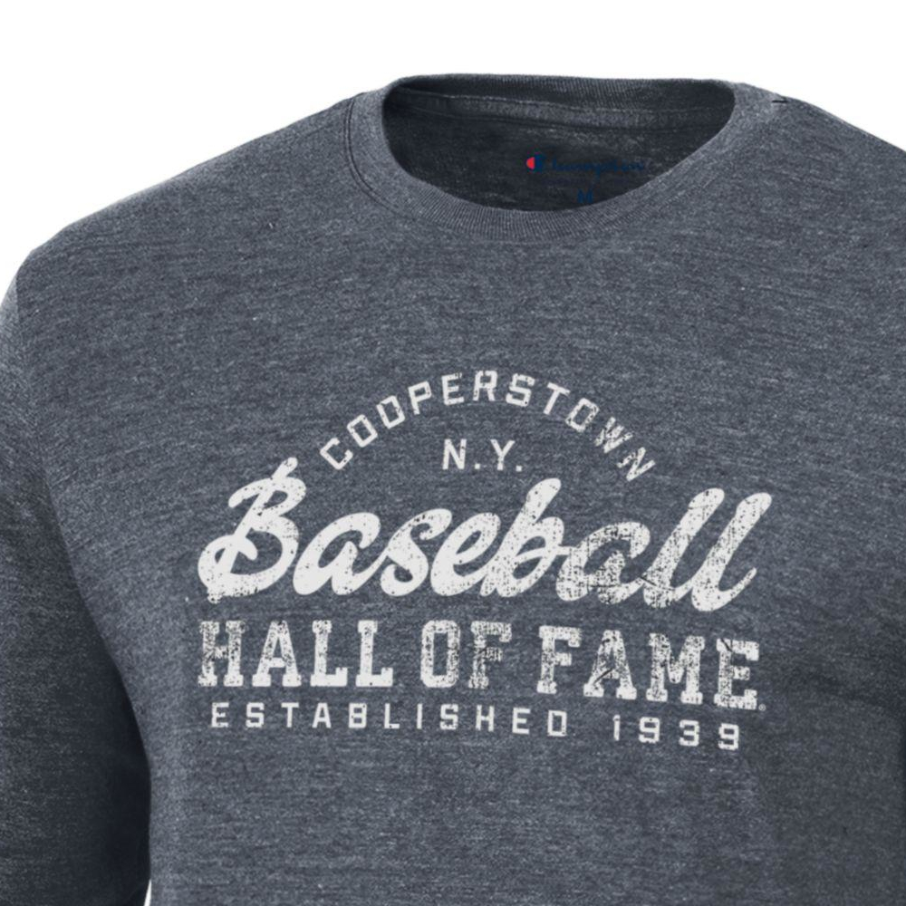 Men’s Baseball Hall of Fame Champion Heathered Navy Long Sleeve Tee