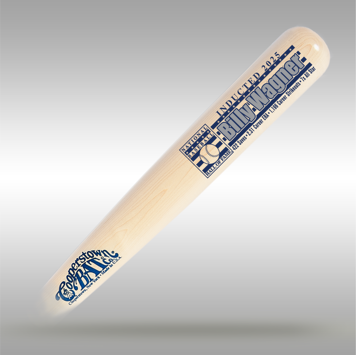 Billy Wagner Baseball Hall of Fame Silver Player Series Full Size Bat
