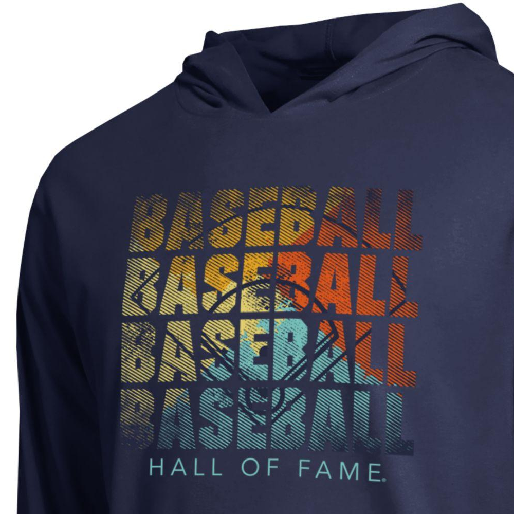 Men’s Baseball Hall of Fame Champion Navy Long Sleeve Hooded T-Shirt