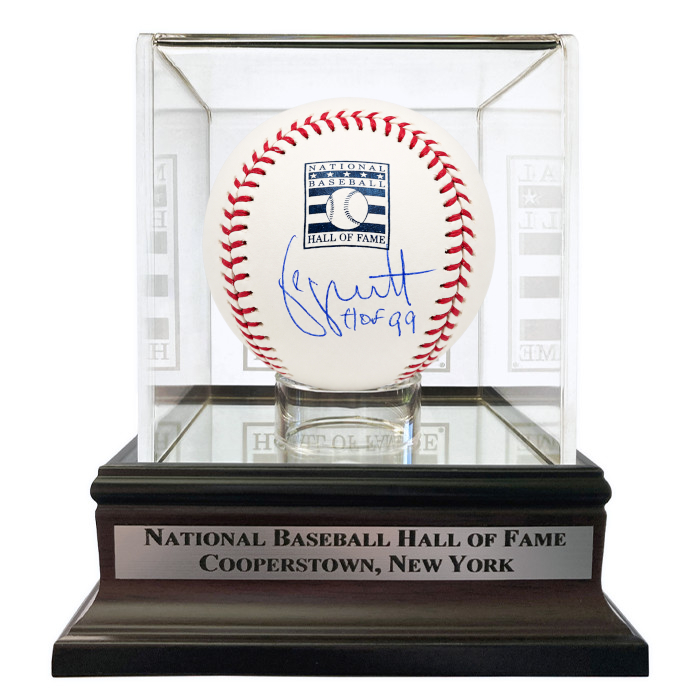 George Brett Autographed Hall of Fame Logo Baseball with HOF 99 Inscription with HOF Case (Beckett)