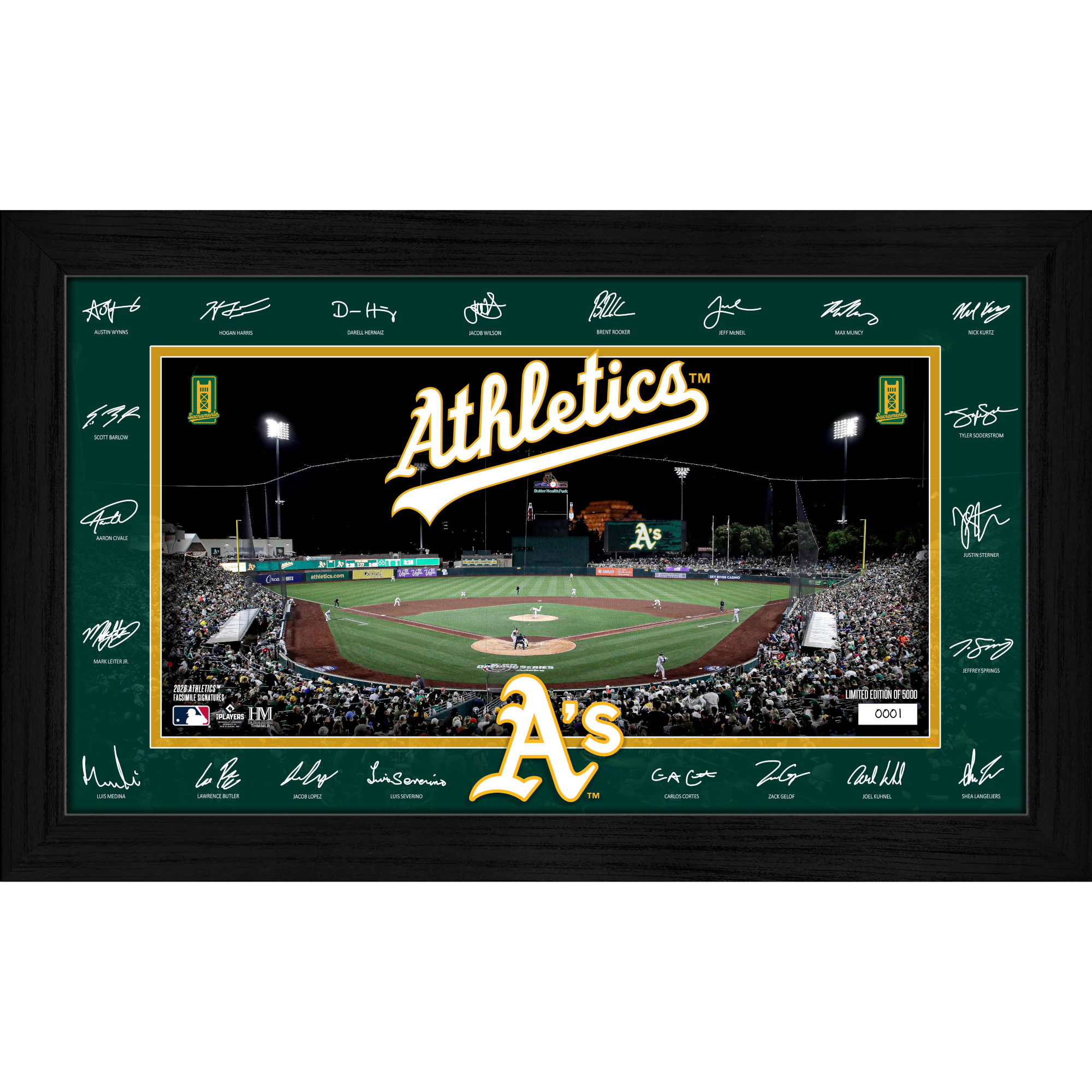 Oakland Athletics Highland Mint 2026 Framed 12 x 20 Signature Field