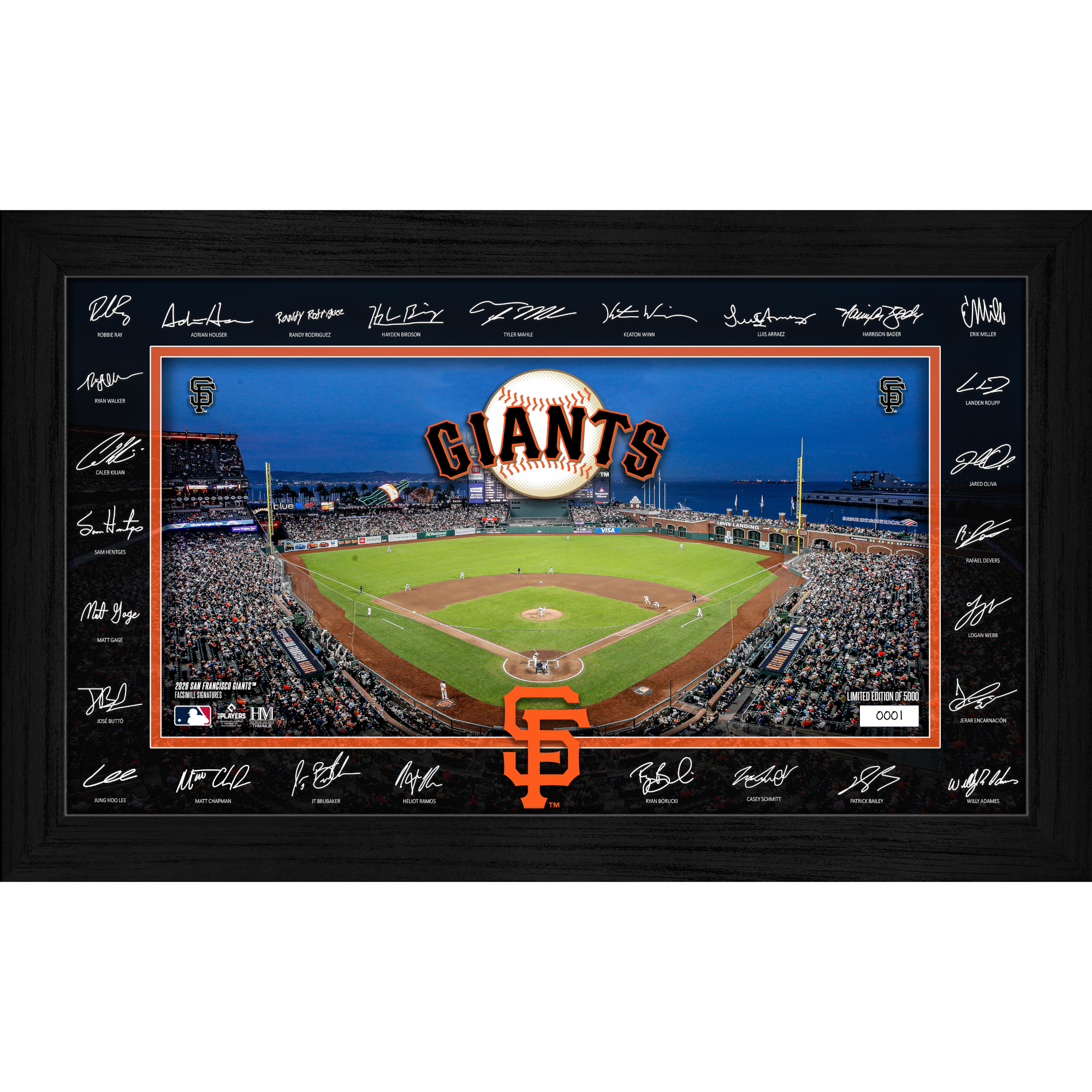 San Francisco Giants Highland Mint 2026 Framed 12 x 20 Signature Field