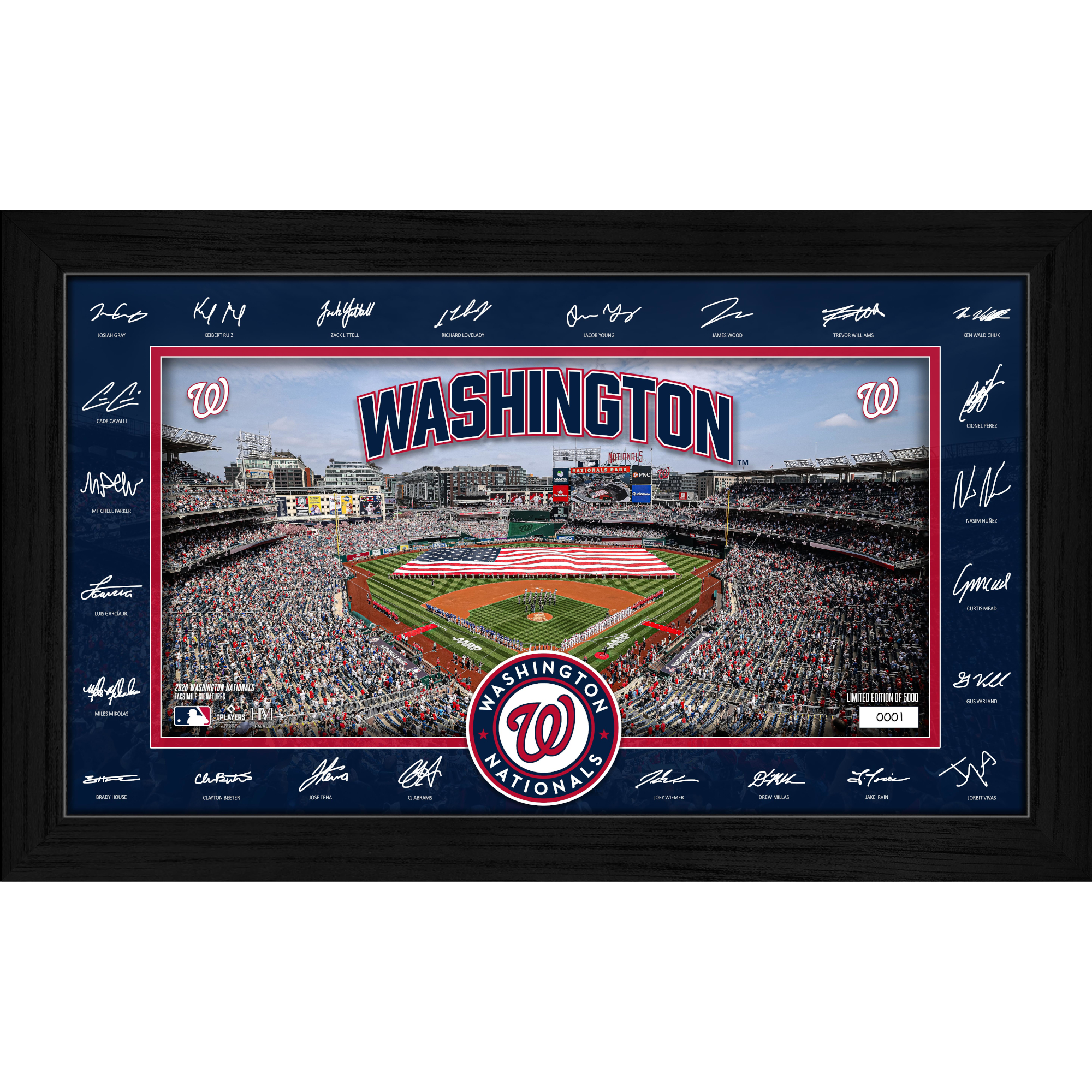 Washington Nationals Highland Mint 2026 Framed 12 x 20 Signature Field