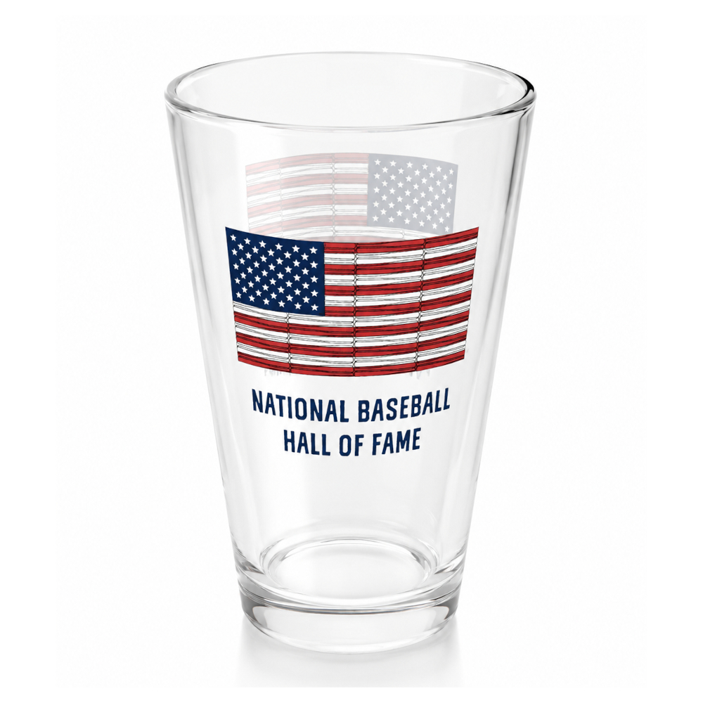 Baseball Hall of Fame American Bat Flag Pint Glass