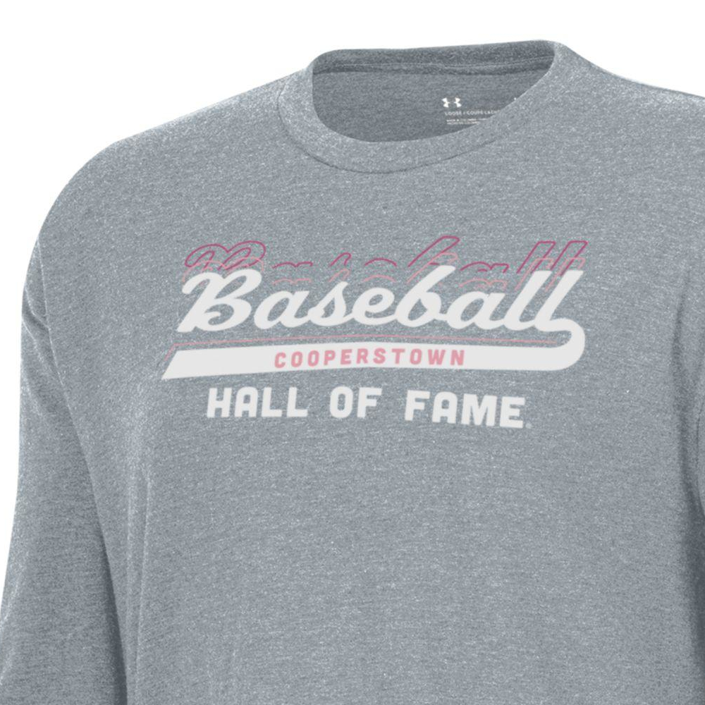 Women’s Baseball Hall of Fame Under Armour Icon Long Sleeve Heather Grey T-Shirt