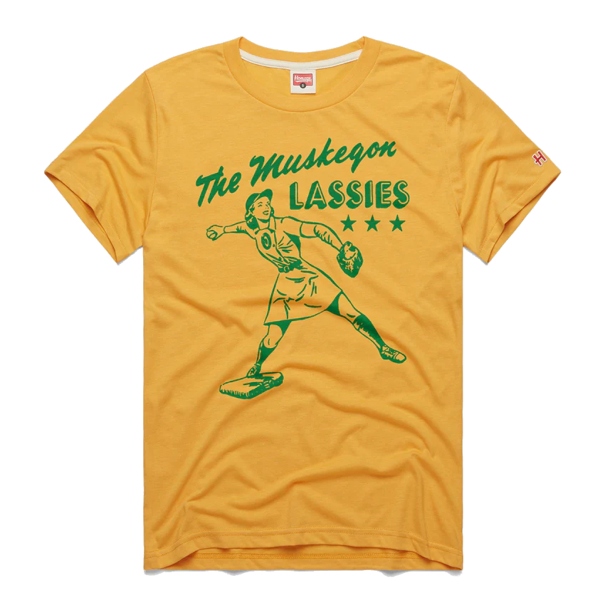 Unisex Muskegon Lassies All-American Girls Professional Baseball League Vintage T-Shirt