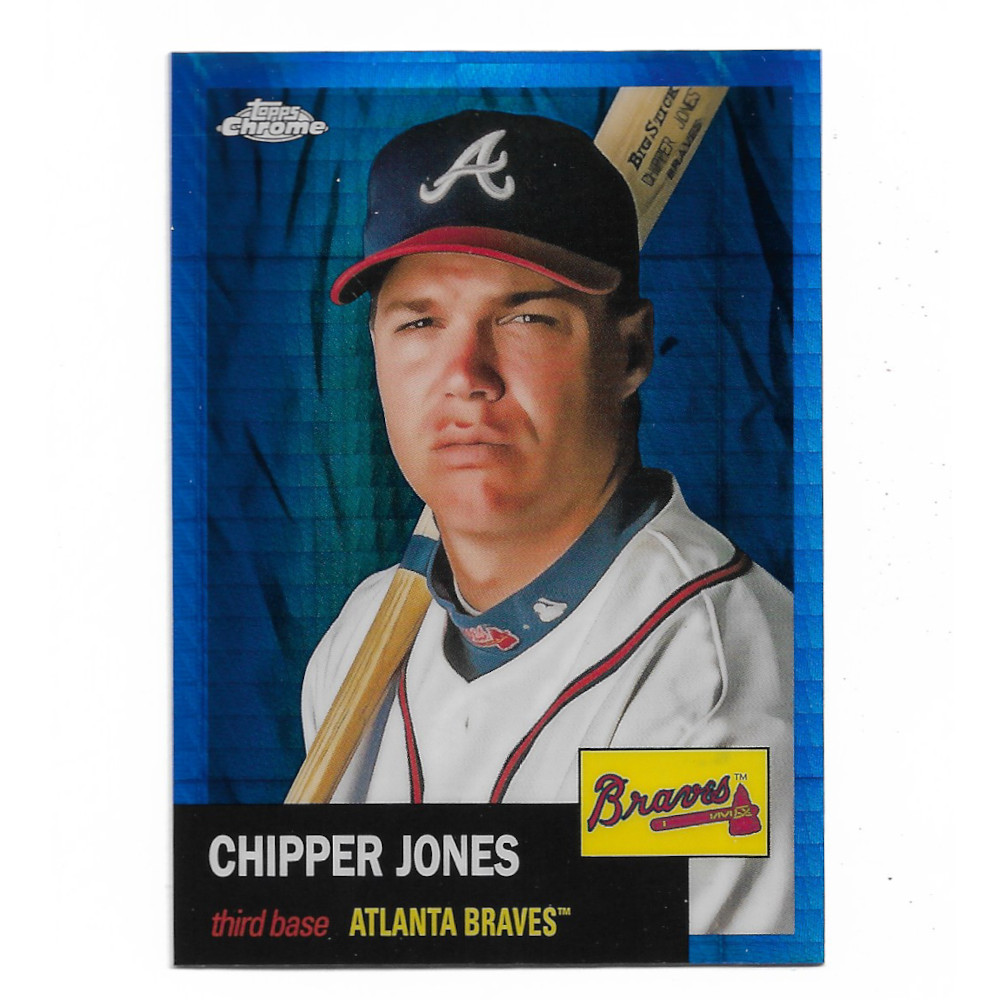 Chipper Jones 2022 Topps Chrome Platinum Anniversary Blue Prism Refractor # 40