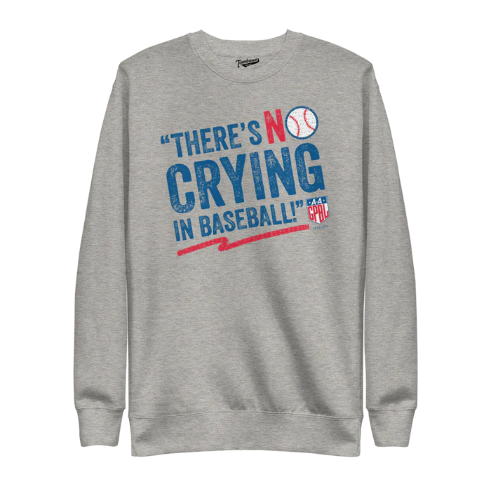 Women’s No Crying in Baseball AAGPBL Teambrown Apparel Grey Crewneck Sweatshirt
