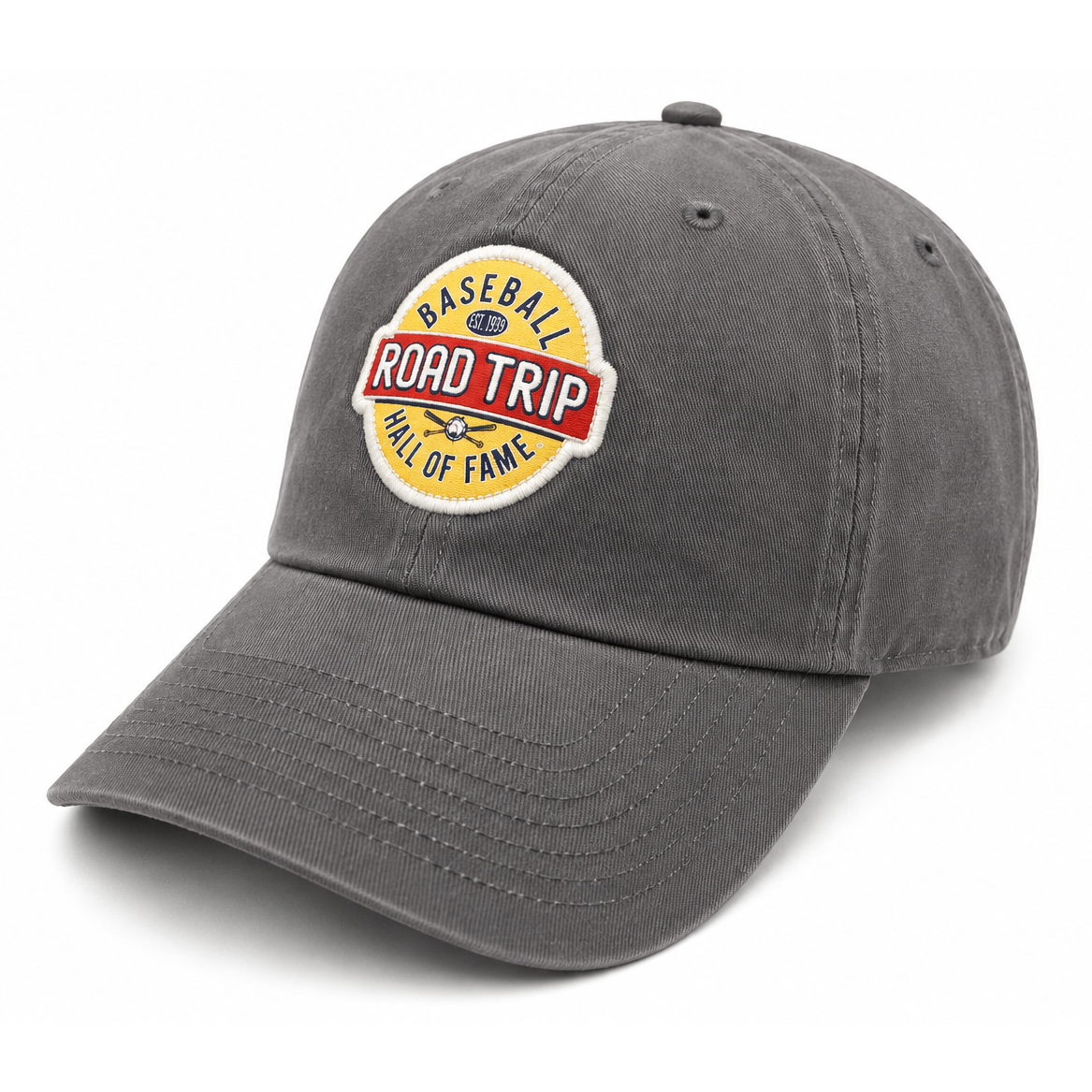 Unisex Baseball Hall of Fame Road Trip Adjustable Grey Cap
