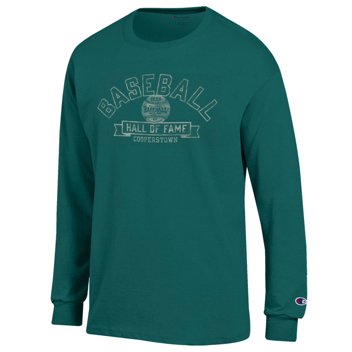 Men’s Champion Baseball Hall of Fame Green Long Sleeve T-Shirt