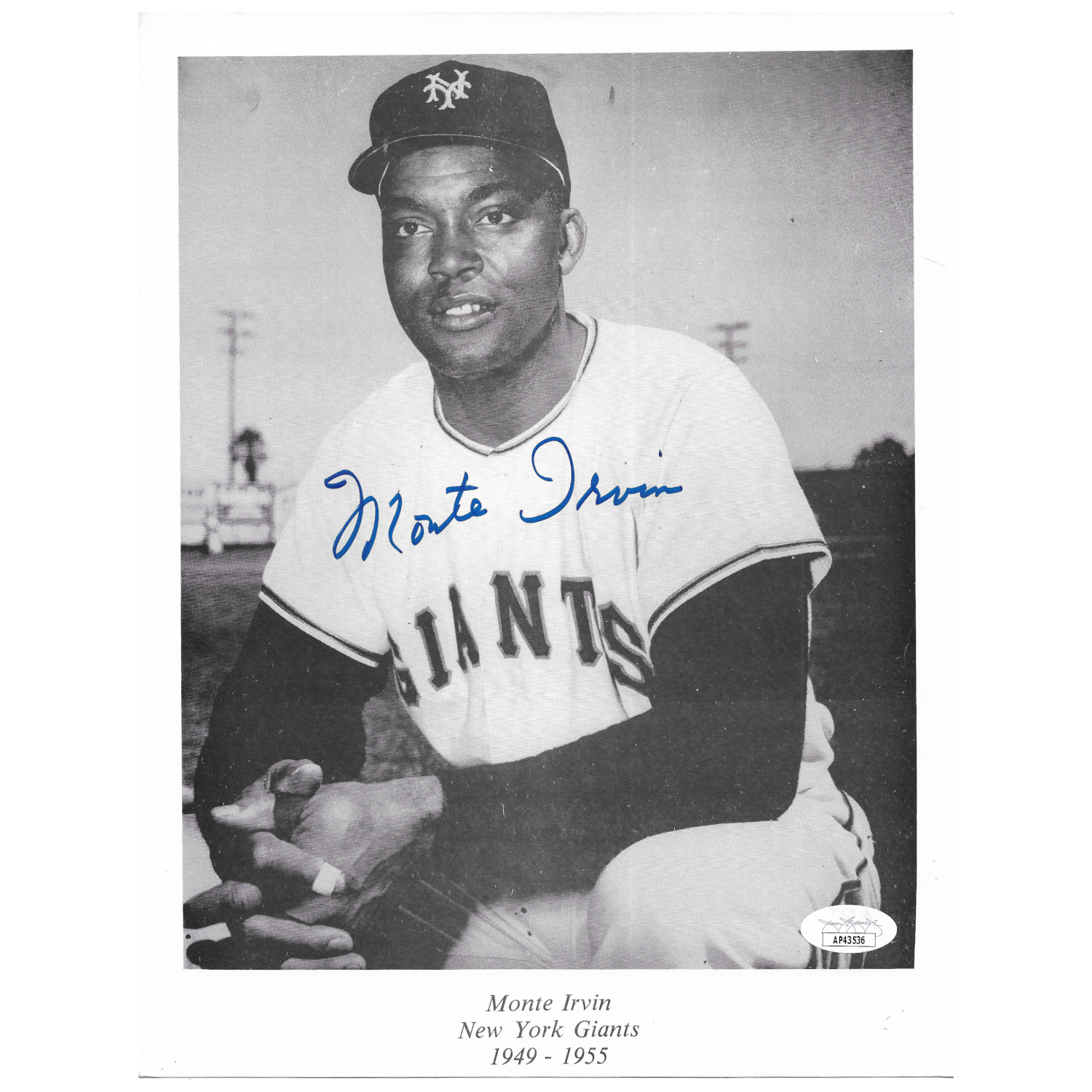 Monte Irvin Autographed 8.5 x 11 Photograph (JSA)
