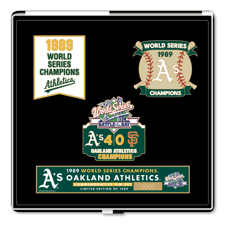 1989 Oakland Athletics World Series Champions Limited Edition Pin Set