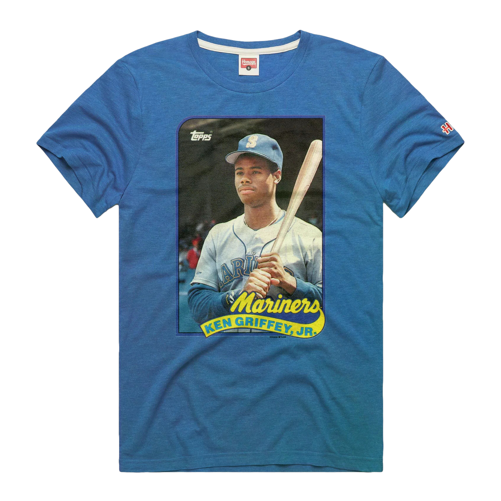 Men’s Homage 1989 Topps Baseball Ken Griffey Jr. Mariners Royal Blue T-Shirt
