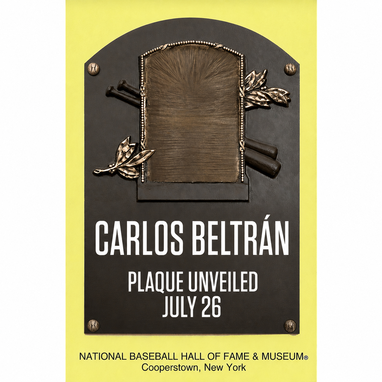 Carlos Beltrán Baseball Hall of Fame Plaque Postcard (English)