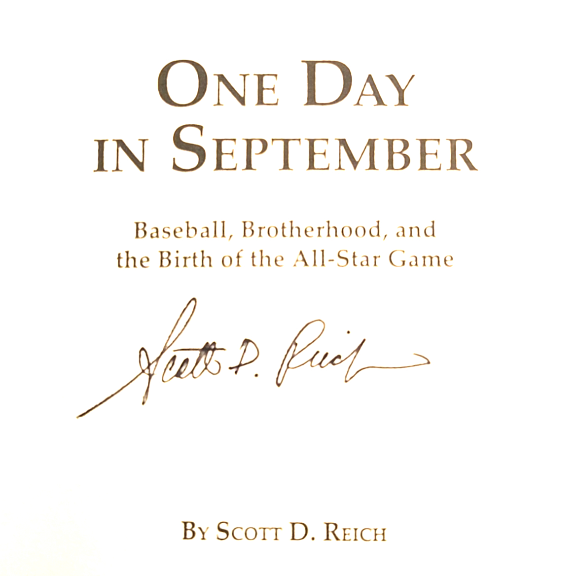 One Day in September (signed by author)