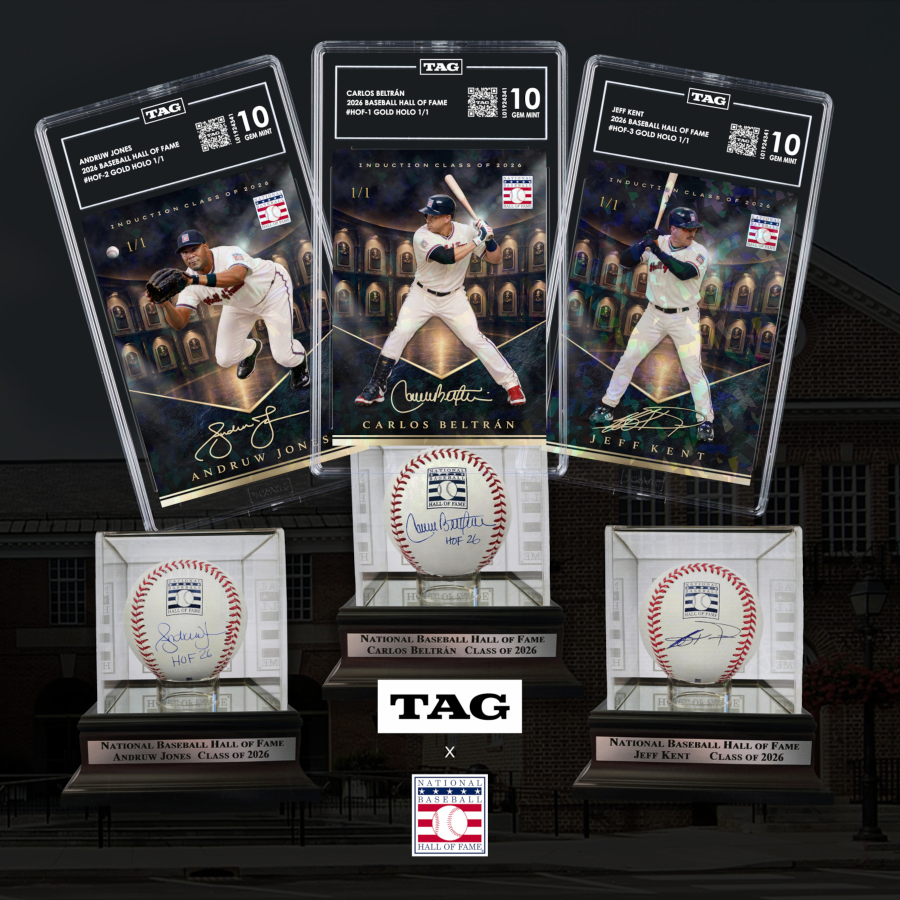 Class of 2026 TAG x Induction Baseball Card Set of 3 Limited Edition of 100 (Pre-Order)