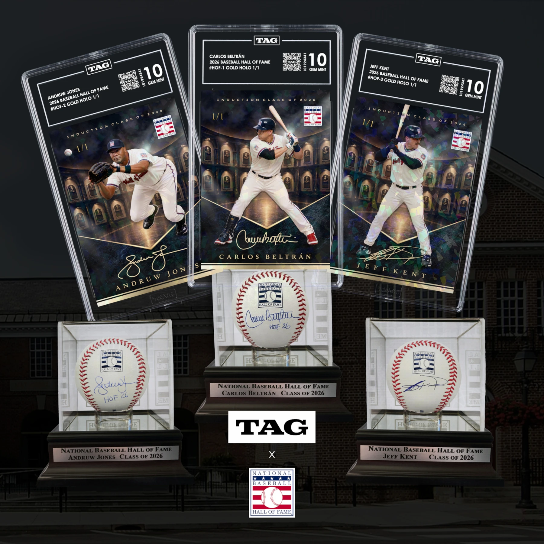 Class of 2026 TAG x Induction Baseball Card Set of 3 Limited Edition of 100