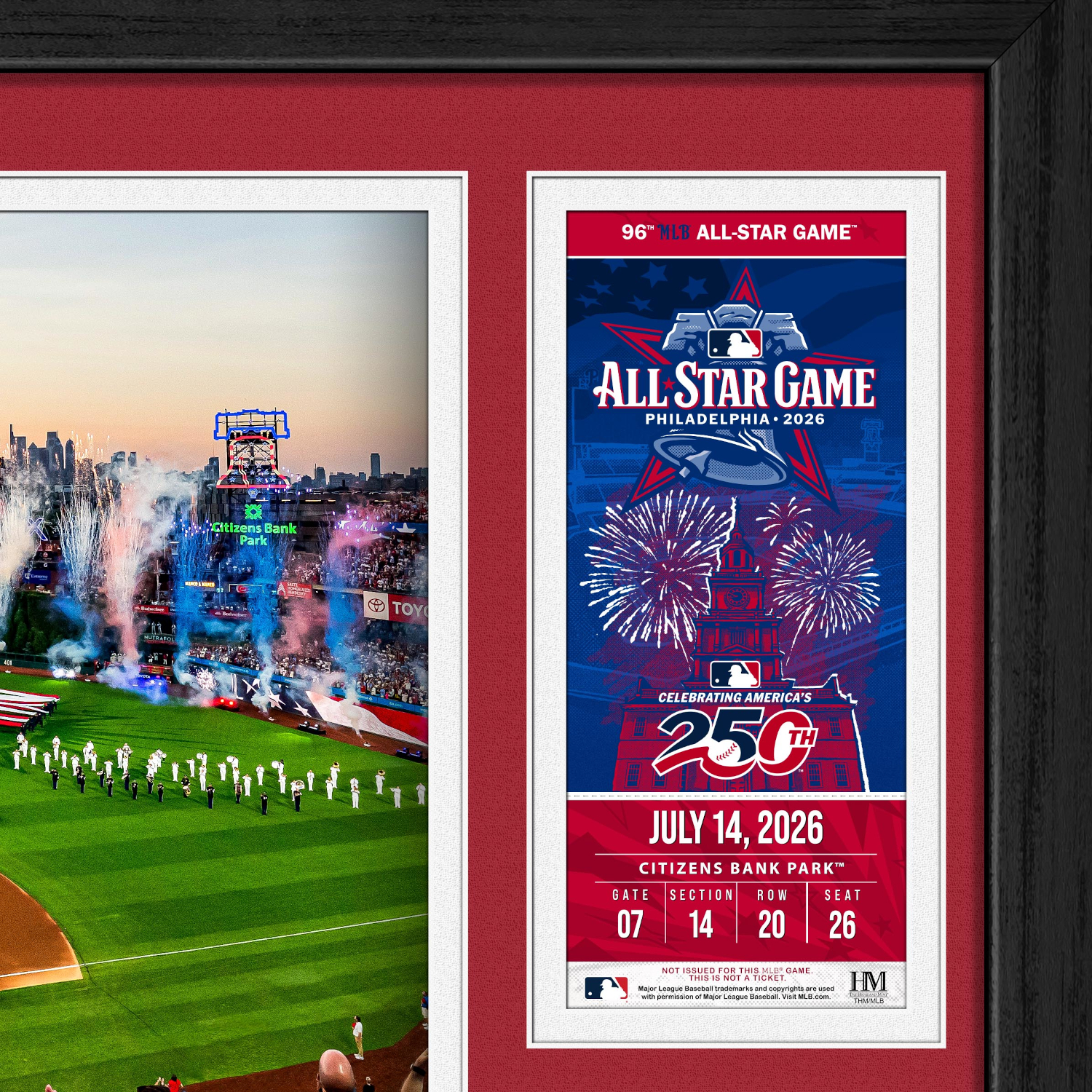 Highland Mint 2026 MLB All Star Game Ceremony Game-Used Dirt & Ticket 13 x 16 Photo Mint