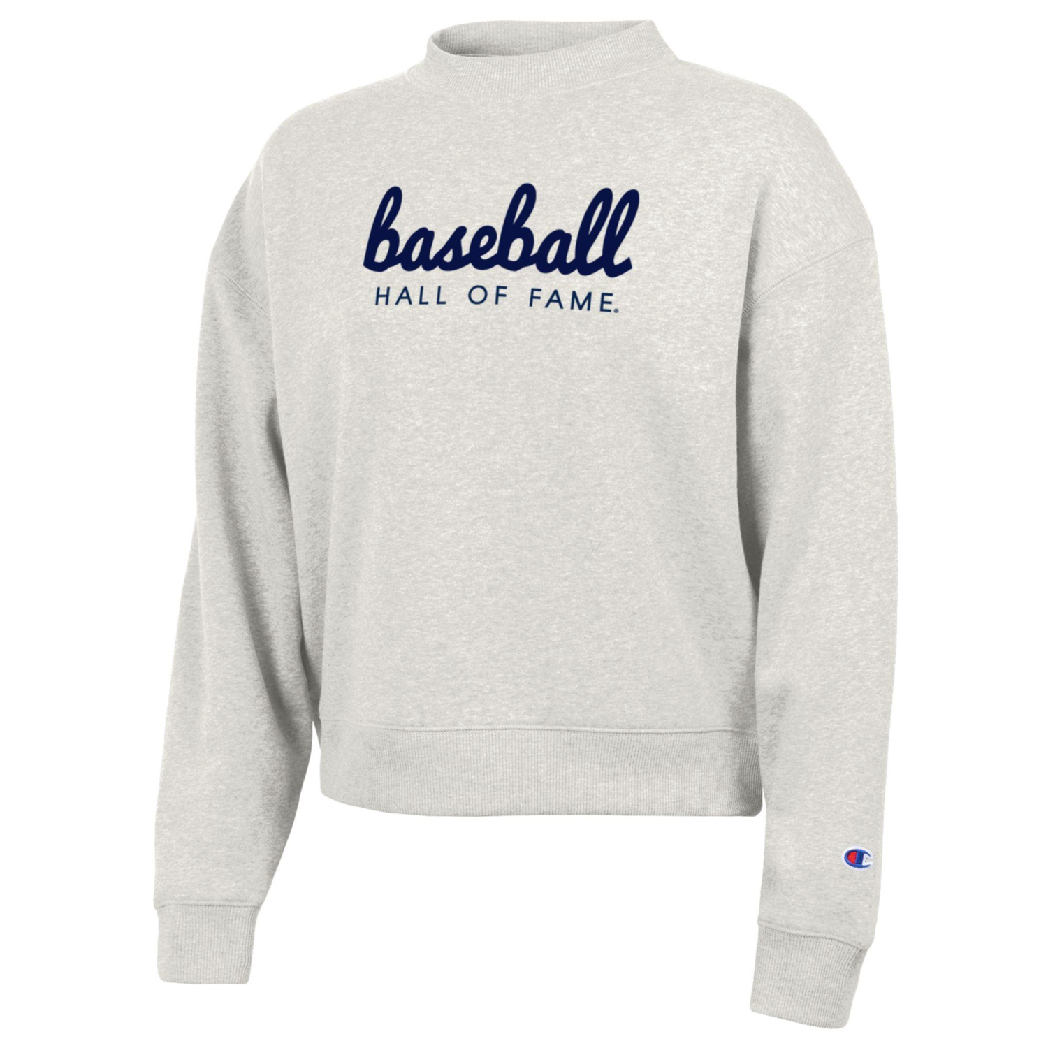 Women’s Champion Baseball Hall of Fame Mock Neck Pebblestone Crew Sweatshirt