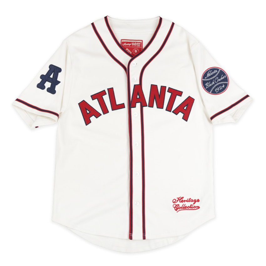 Men’s Atlanta Black Crackers White Replica Heritage Jersey
