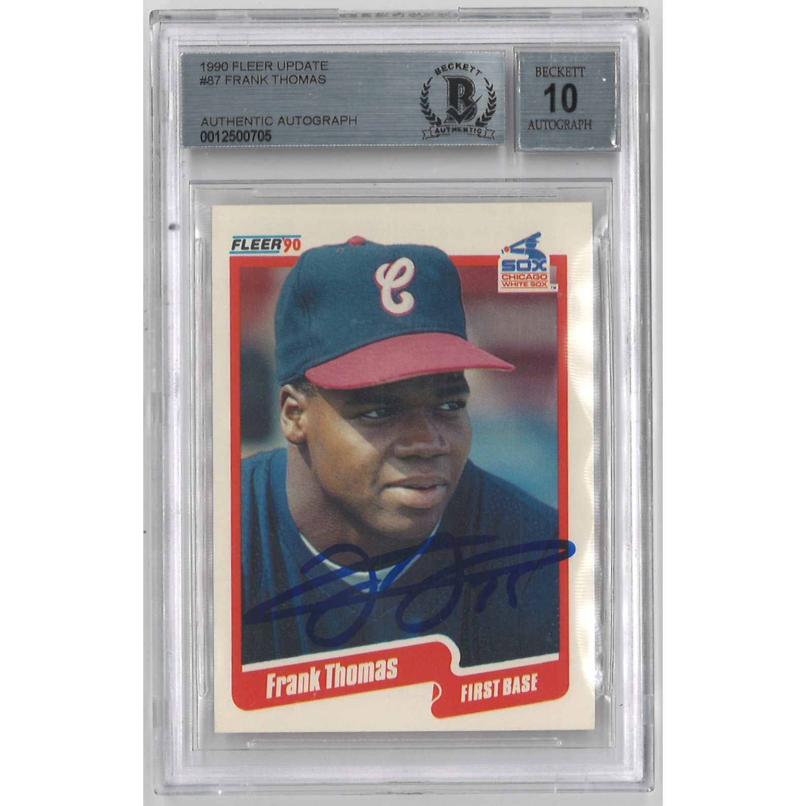 Frank Thomas Chicago White Sox Autographed 1990 Fleer Update # U-87 Rookie Card (Beckett)