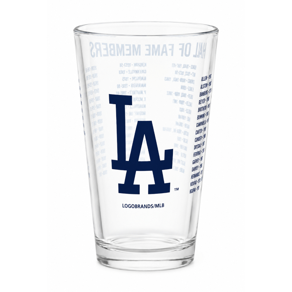 Los Angeles Dodgers Team Hall of Famer 16 ounce Pint Glass