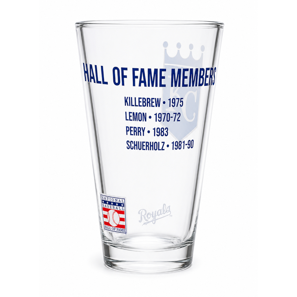 Kansas City Royals Team Hall of Famer 16 ounce Pint Glass